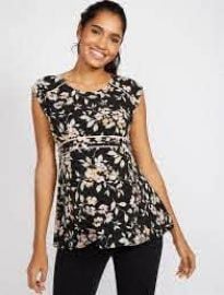 Floral peplum top at Motherhood